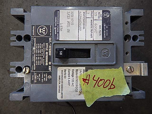 3P 50A 600V Circuit Breaker - Westinghouse - (HFB 3050)