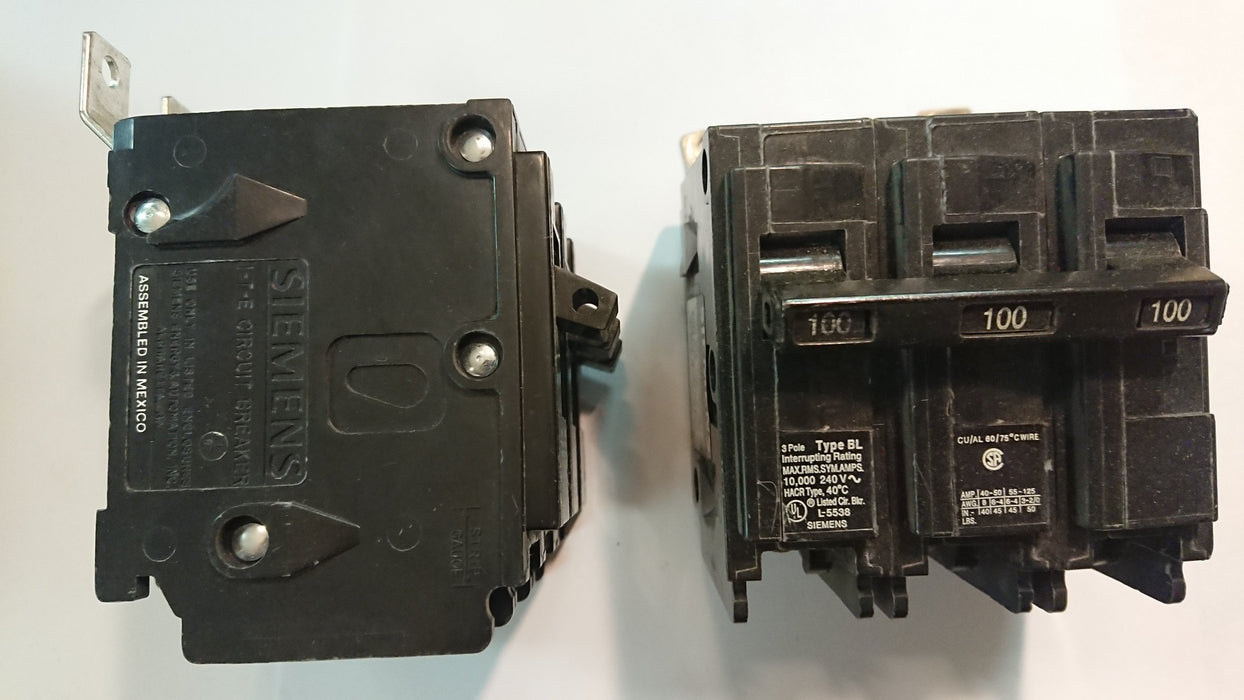 3P 100A 240V Circuit Breaker - Siemens - (BL3100)