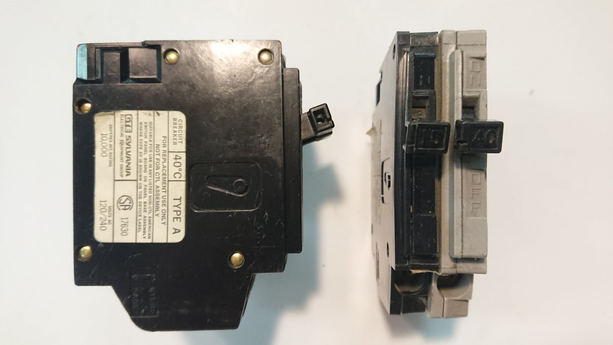 1P15A 1P40A 240V Circuit Breaker - Sylvania/Commander - (TYPE A 1540)