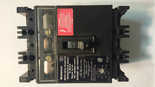 3P 15A 600V Circuit Breaker - Westinghouse - (MCP03150S)