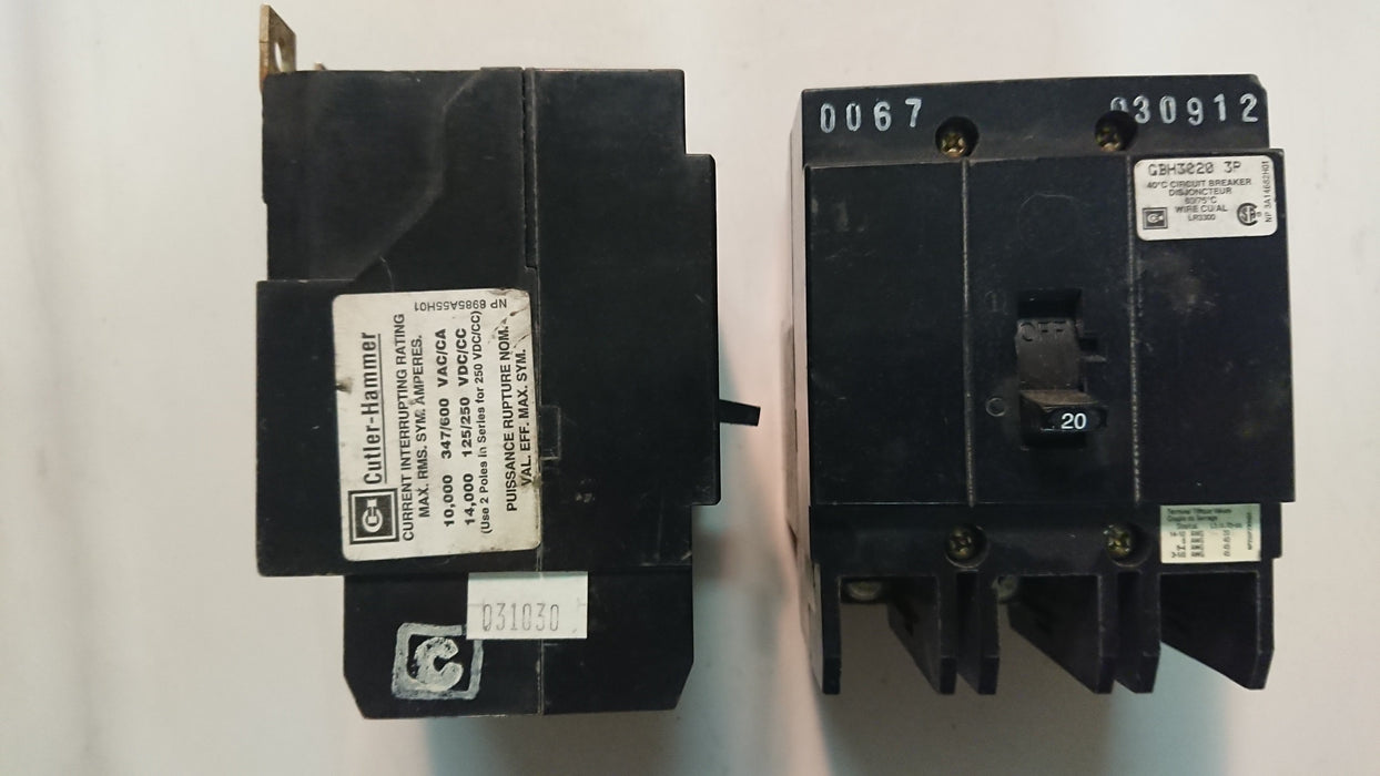 3P 20A 347/600V Circuit Breaker Series "C" - Cutler Hammer - (GBH 2020)