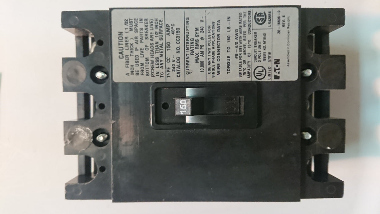 3P 150A 240V Circuit Breaker Series "C" - Cutler Hammer - (CC3150)