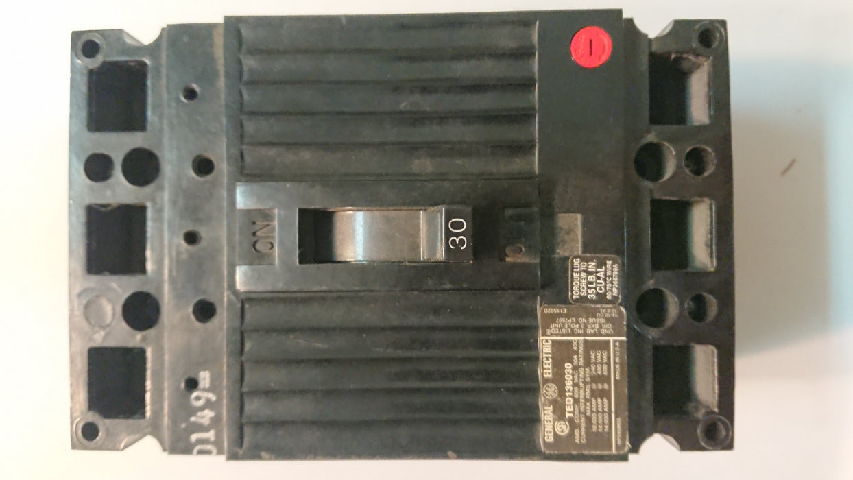 3P 30A 600V Circuit Breaker - GE - (TED 136030)