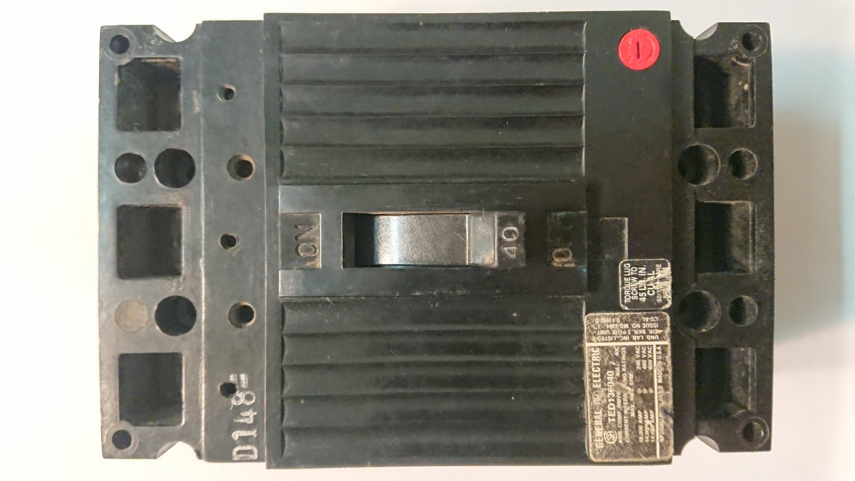 3P 40A 600V Circuit Breaker - GE - (TED 136040)