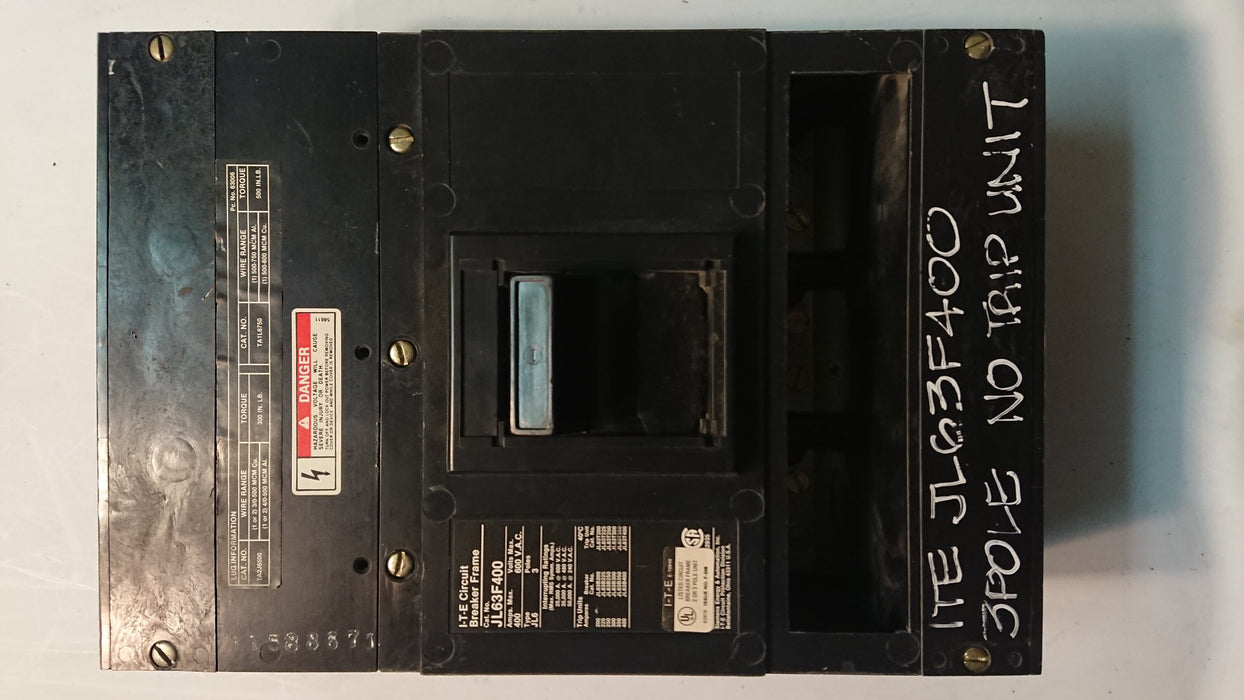 3P 400A 600V Circuit Breaker Frame Only - ITE - (JL63F400)