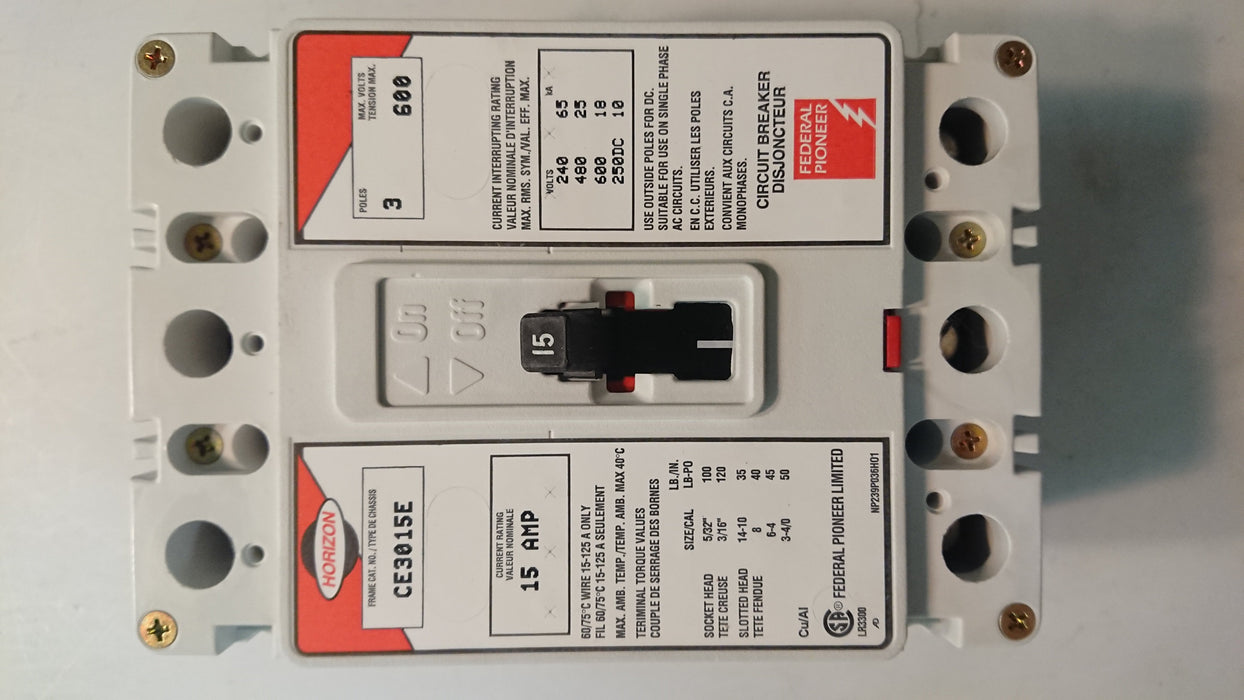 3P 15A 600V Circuit Breaker - Horizon - (CE3015 E)