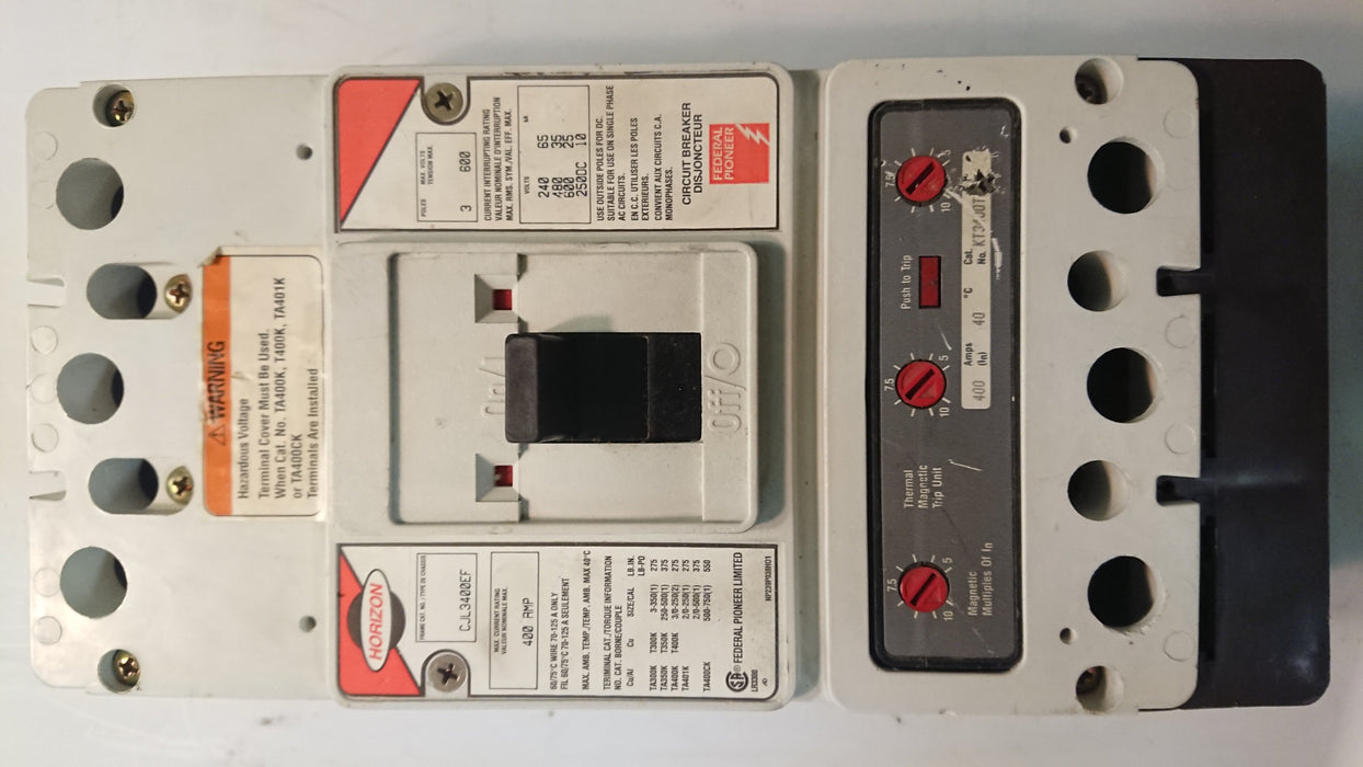 3P 400A 600V Circuit Breaker Frame Only - Horizon - (CJL 3400EF)