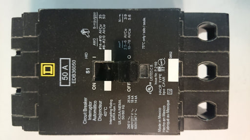 3P 50A 347/600V Circuit Breaker - Siemens - (EDB 36050)