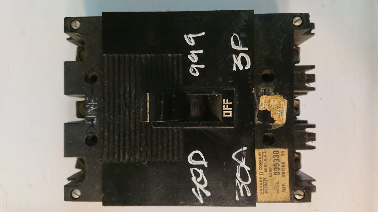 3P 30A 600V Circuit Breaker - Square D - (999330)