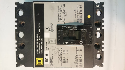 3P 60A 600V Circuit Breaker - Square D - (FA 36060)