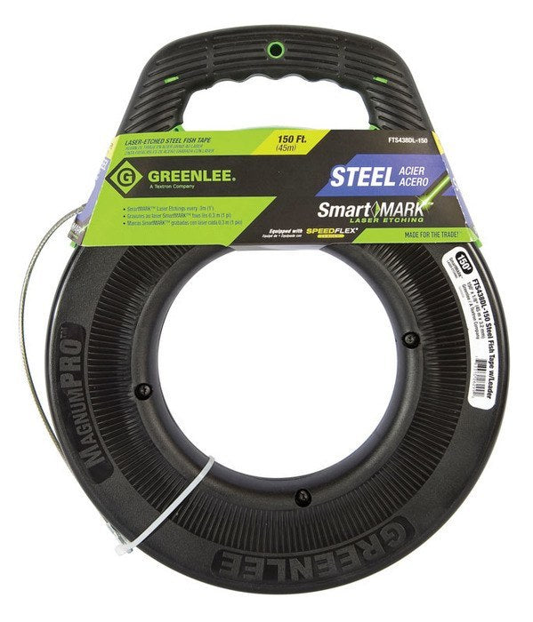 FISHTAPE, STEEL-150' W/LEADER - FTS438DL-150