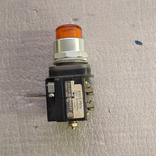 Push Button With Orange Indicating Light 600V - Allen Bradly - (800T-PB16)