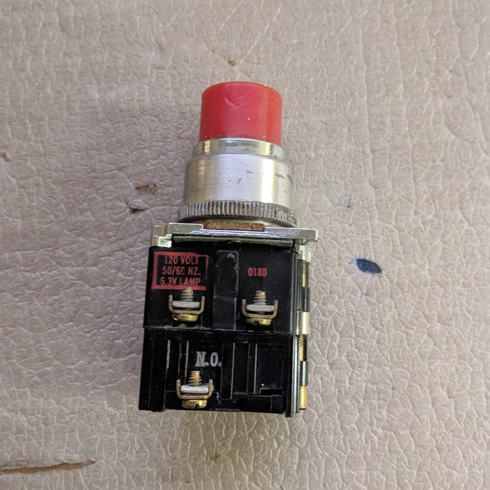 Push Button With Indicating Light White 600V - GE - (10250T)