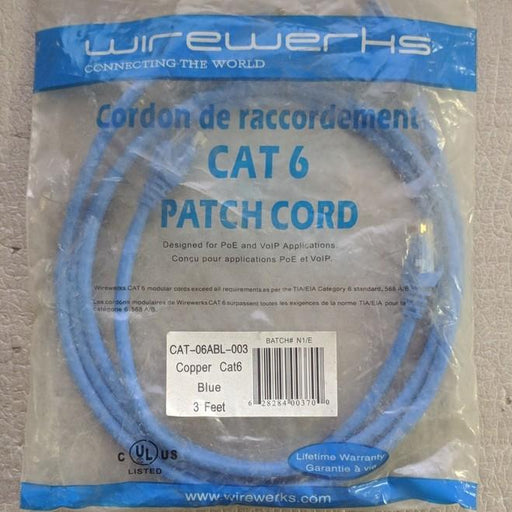 Patch Cord  - Wirewerks - (CAT-06ABL-003)