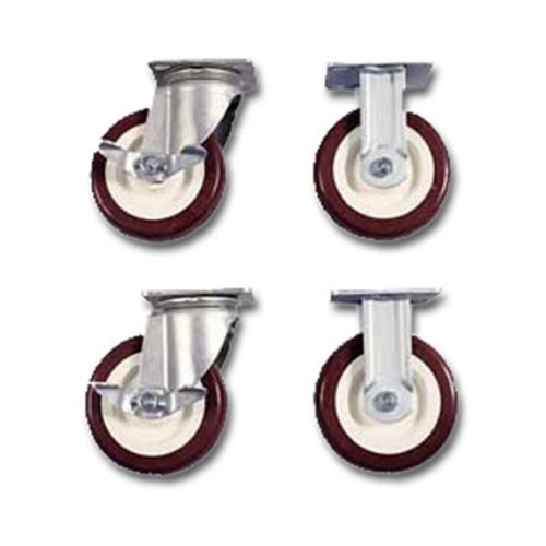 6" Poly Caster Set with Brakes - 516