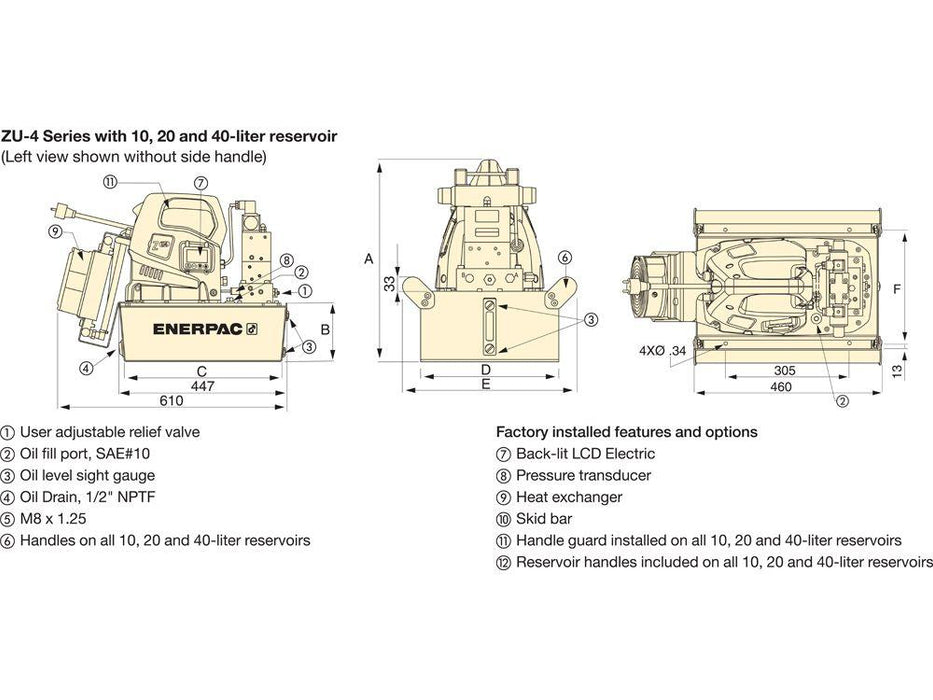 ENERPAC ZU4420MB - PUMP, ELEC. UNIVERSAL, VM43 STD 115V 20L MANUAL