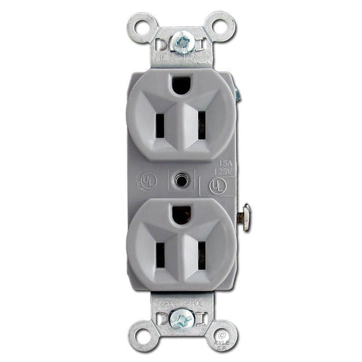 15A Grey Receptacle Double - Miscellaneous
