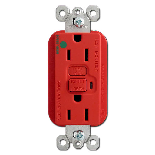 Hospital Grade RED GFCI Receptacle - Miscellaneous - (6598-HGR)